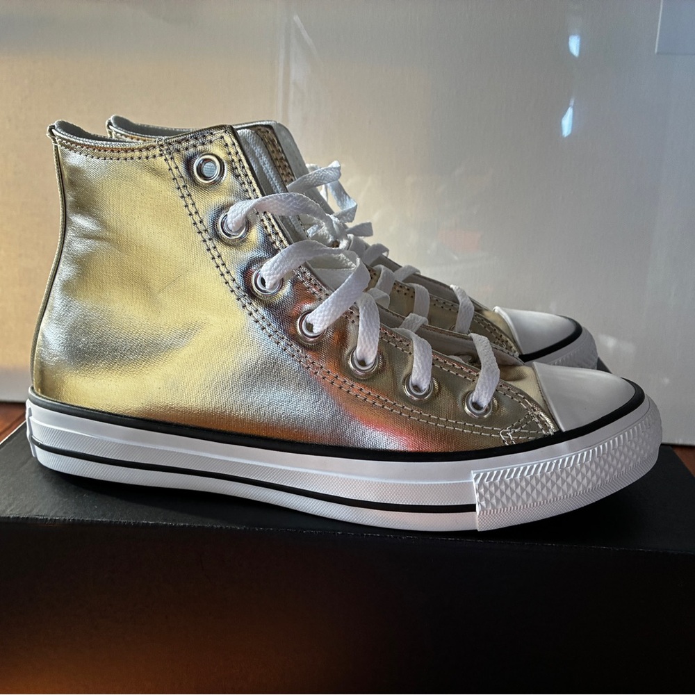 NWT Gold High-Top Chucks